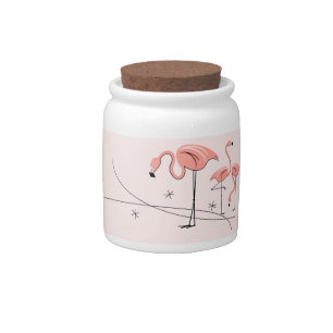 Flamingos Pink Trio 3 candy jar