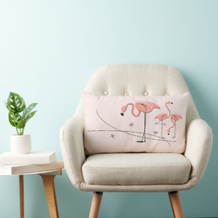 Flamingos Pink Trio 3 pink multi back lumbar Pillow
