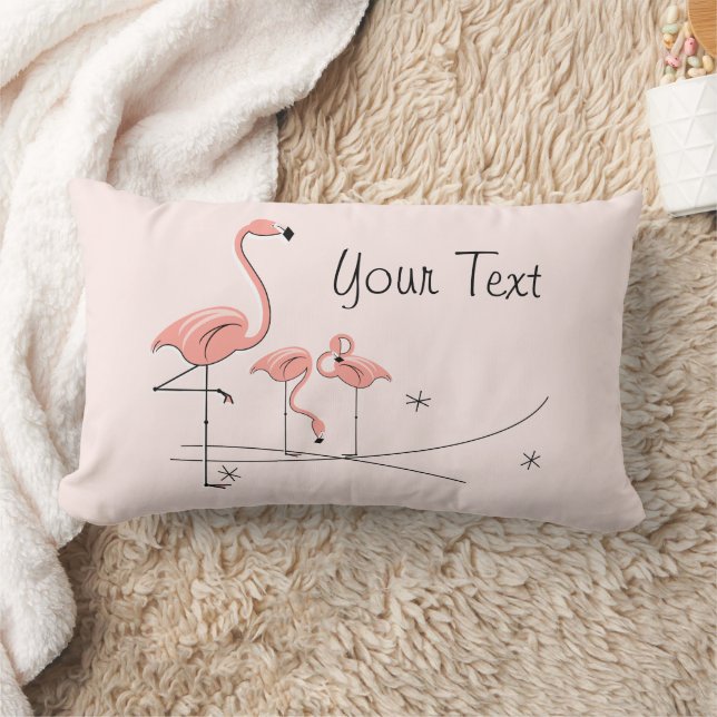 Flamingos Pink Trio 4 lumbar Pillow (Blanket)