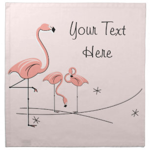 Flamingos Pink Trio 4 text cloth napkins (set)