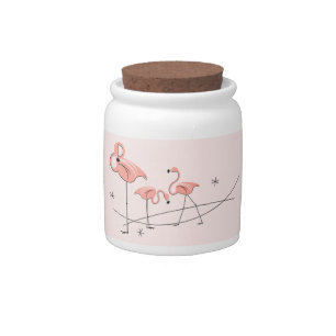 Flamingos Pink Trio candy jar