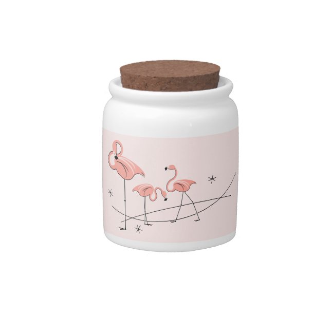 Flamingos Pink Trio candy jar (Front)