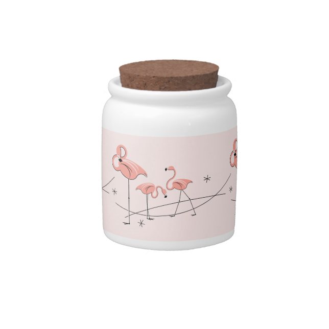 Flamingos Pink Trio candy jar (Front)