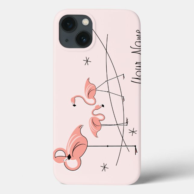 Flamingos Pink Trio 'Name' iPad Mini case (Back)