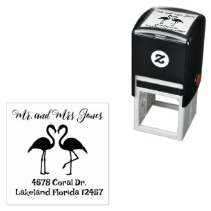 Flamingos Return Address  Self-inking Stamp