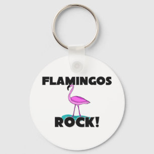 Flamingos Rock Keychain