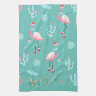 Girlfriend Gift Tropical Flamingo Kitchen Tea Towel Flamingo Dish Towel Flocking Fabulous Flamingo Tea Towel Tropical Kitchen Décor