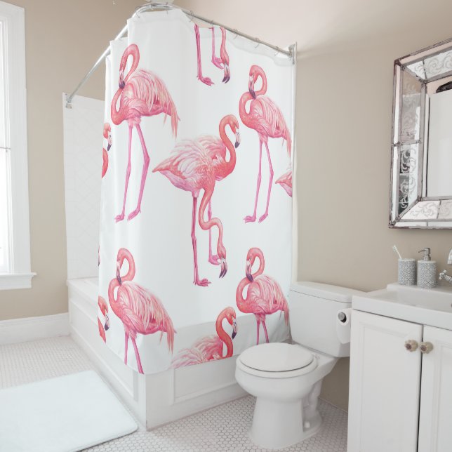 Flamingos Shower Curtain (In Situ)