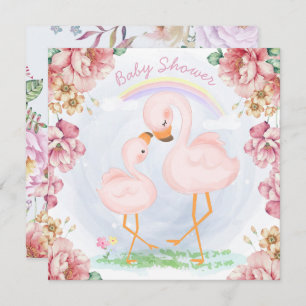 Flamingos Shower Invitation