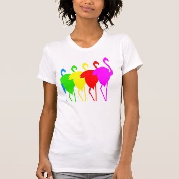 Flamingos T-shirt by pixelholic at Zazzle