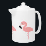 Flamingos Teapot<br><div class="desc">Flamingo Teapot. This fun Flamingo design makes a perfect gift for any Flamingo lover. Customizable with any text of your choice. Design © www.justbyjulie.com</div>