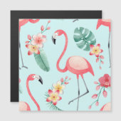Flamingos Tropical Flowers Watercolor Pattern (Front/Back)