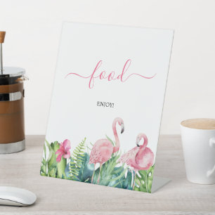 Flamingos Tropical Shower Food Sign