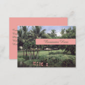 Flamingos Tropical Theme Retro Palms Business Card (Front/Back)