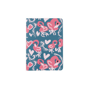 Flamingos Valentine Dance Club Accent Pillow Magne Passport Holder