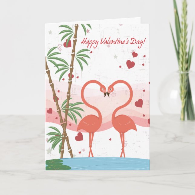 flamingos valentines day card (Front)