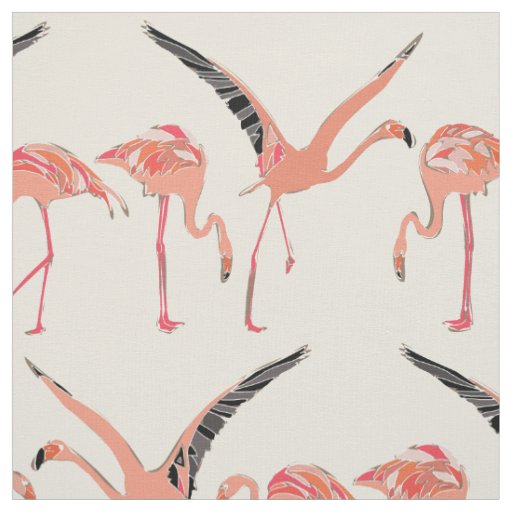 flamingos vanilla fabric