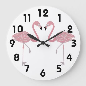 Flamingos Wall Clock by ellejai at Zazzle