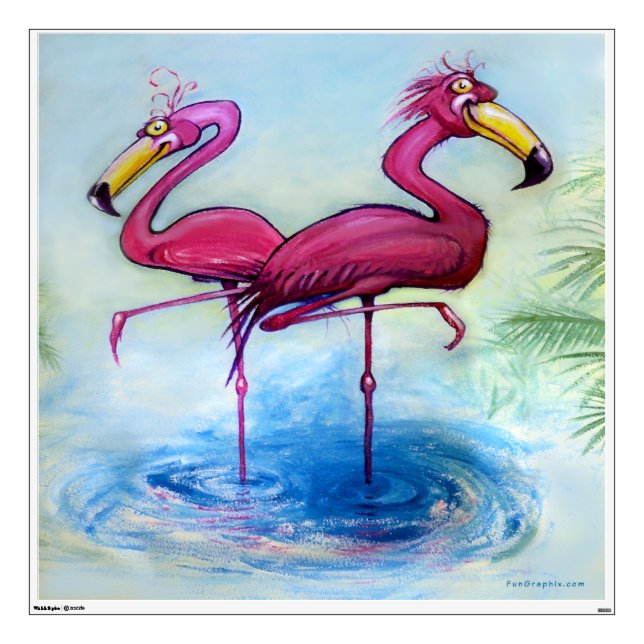 Flamingos Wall Decal (Front)