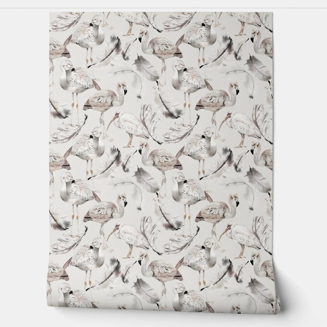 Flamingos Wallpaper (Unrolling)