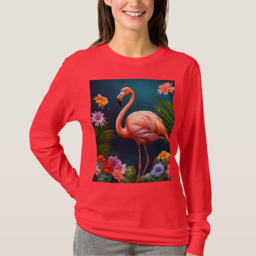 Flamingos Wearing Witches Hats T_Shirt