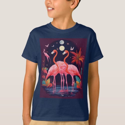 Flamingos Wearing Witches Hats T_Shirt