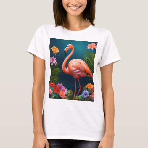 Flamingos Wearing Witches Hats T_Shirt