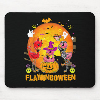 Flamingoween Funny Flamingo Halloween Spooky Ghost Mouse Pad