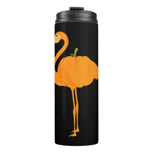 Flamingoween Funny Flamingo Pumpkin Halloween Thermal Tumbler