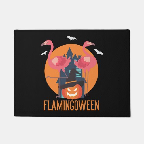 Flamingoween Halloween Flamingo Funny Gift Idea Doormat
