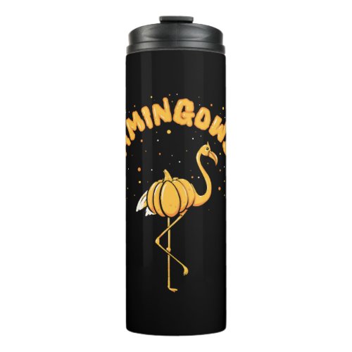 Flamingoween Halloween Flamingo Pumpkin Gift Thermal Tumbler