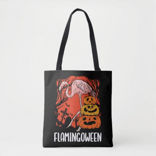 Flamingoween Halloween Flamingo Skeleton Scary  Tote Bag