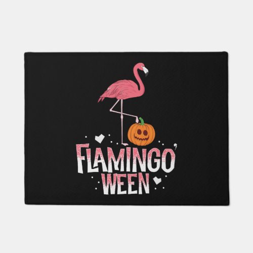 Flamingoween Halloween Flamingo TShirt Bird Doormat