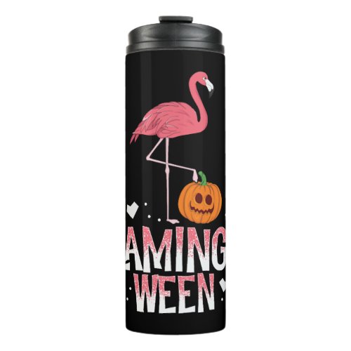 Flamingoween Halloween Flamingo TShirt Bird Thermal Tumbler