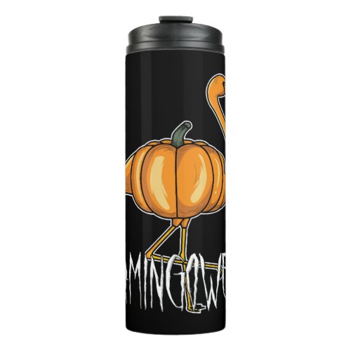 Flamingoween Halloween Pumpkin Flamingo Gift Thermal Tumbler