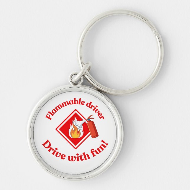 Flammable Driver Trucker | Funny ADR Hazmat Keychain (Front)