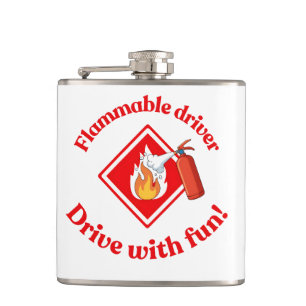 Flammable Driver Trucker Gift Funny ADR Hazmat Flask