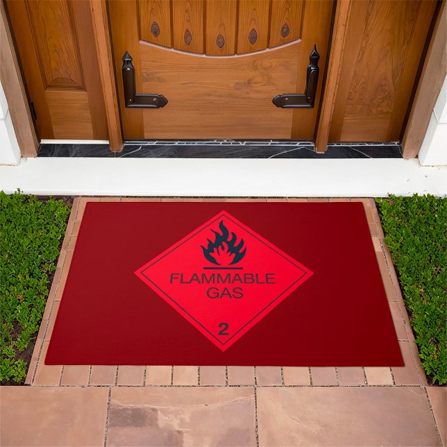 Flammable Gas Safety Label Hazard Warning Sign  Doormat (Creator Uploaded)