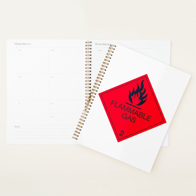Flammable Gas Safety Label Hazard Warning Sign  Planner (Creator Uploaded)