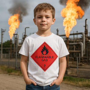 Flammable Gas Safety Label Hazard Warning Sign T-Shirt