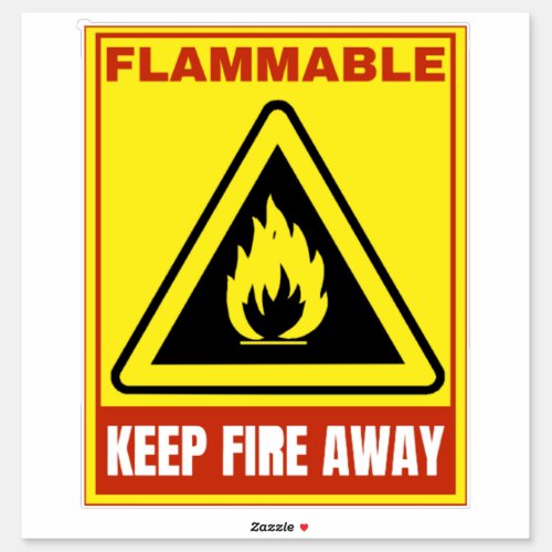 flammable hazard symbol sticker