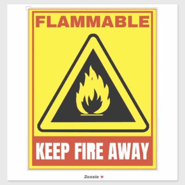 flammable hazard symbol sticker (Sheet)