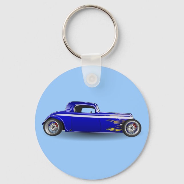 Flammable hotrod keychain (Front)