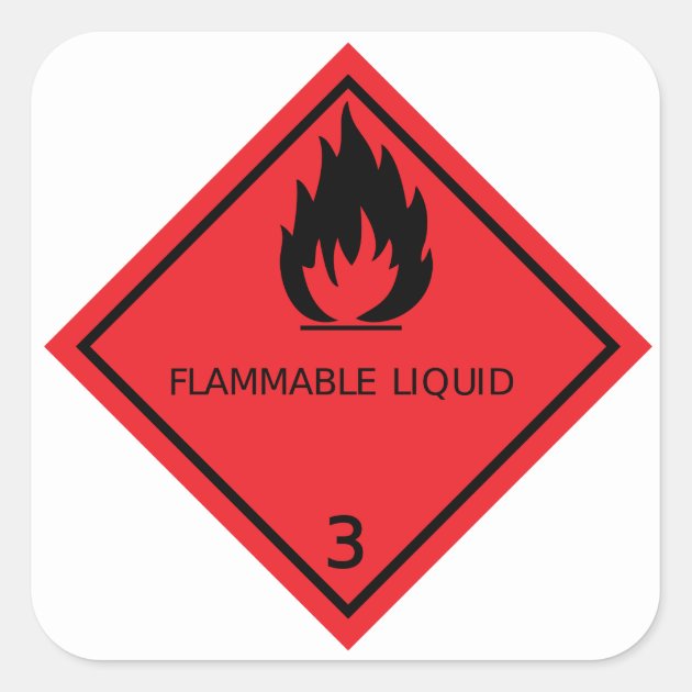 Free Shipping 4 Inch Square New Flammable Solid 4 Sticker 