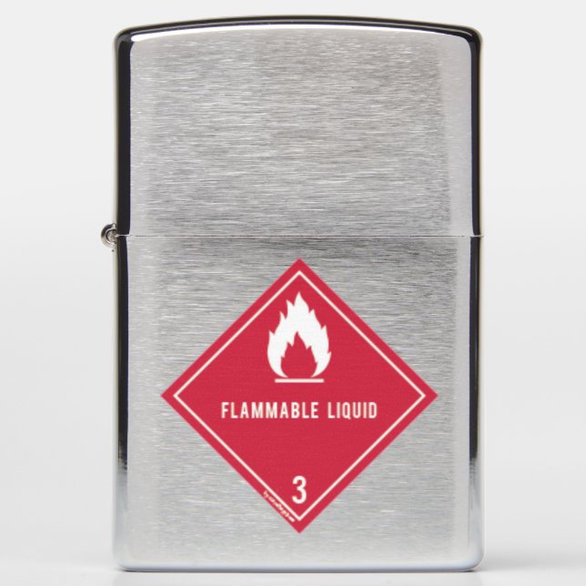 Flammable Liquid Warning Zippo Lighter (Front)