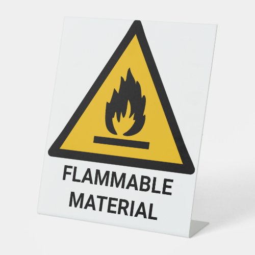 Flammable Material Warning Fire Hazard Symbol Pedestal Sign