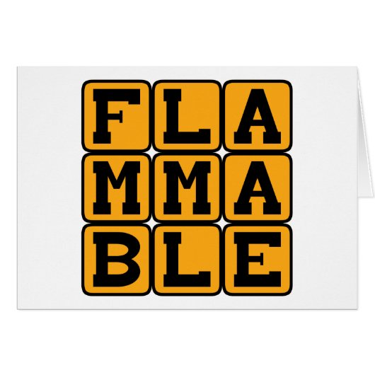 Flammable, Susceptible to Fire Cards (Front Horizontal)
