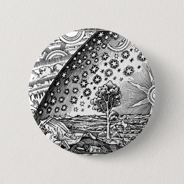 Flammarion Engraving Black And White Button (Front)