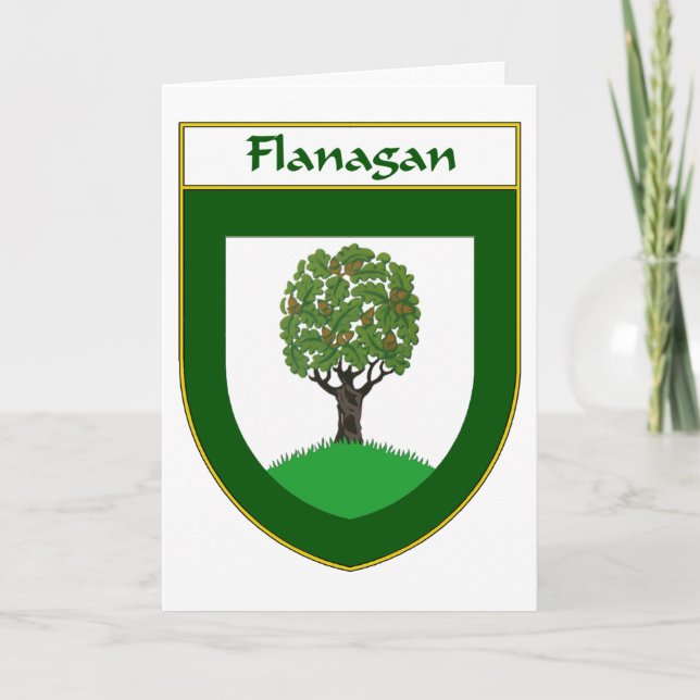 Flanagan Coat of Arms/Family Crest Holiday Card (Front)