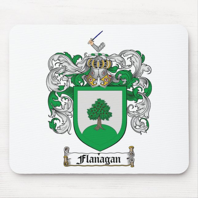 FLANAGAN FAMILY CREST -  FLANAGAN COAT OF ARMS MOUSE PAD (Front)